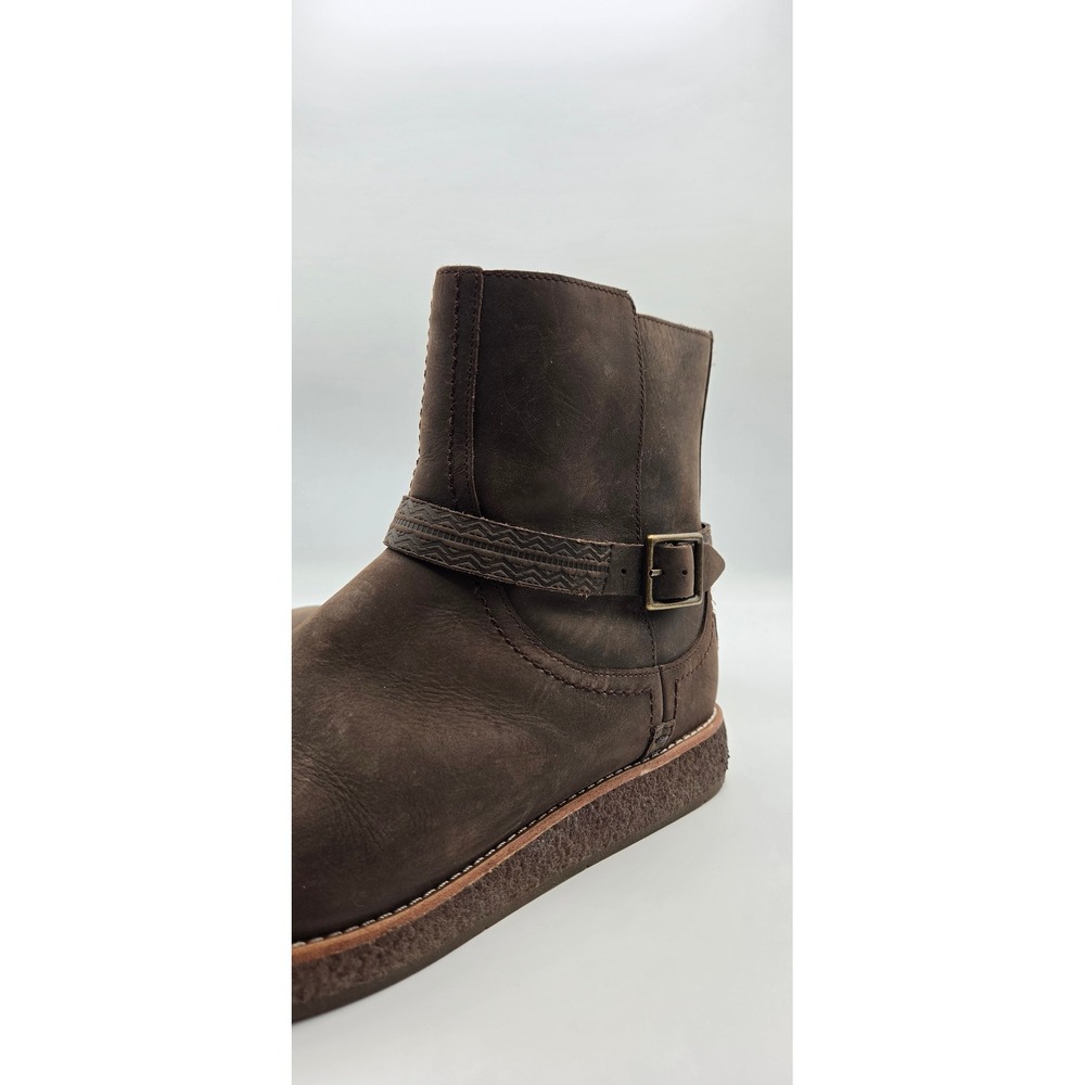 UGG Camren Women Ankle Boots Size 9 Brown Leather Shearling Buckle 1012034 - Picture 9 of 12